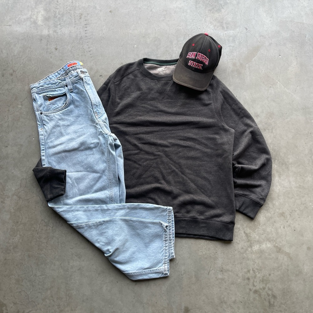 Vintage Blank Gray Crewneck